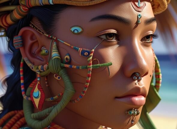 PESSOA CHEIA DE PIERCING NO ROSTO