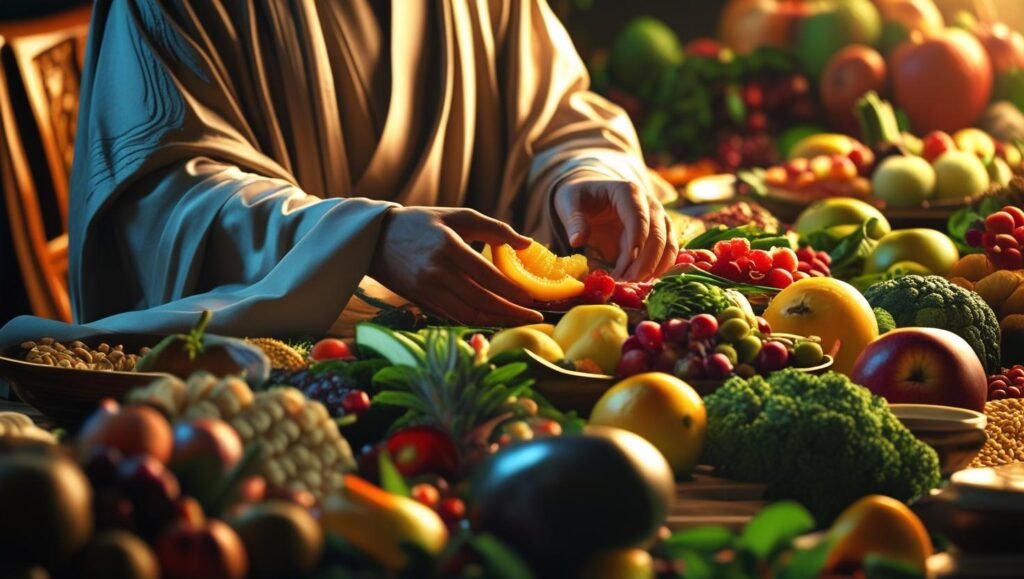 PROFETA COMENDO COMIDA SAUDAVEL E MESA CHEIA